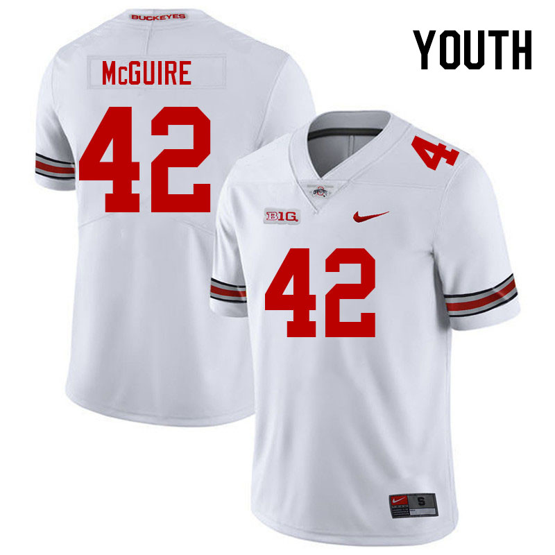 Youth #42 Joe McGuire Ohio State Buckeyes College Football Jerseys Stitched Sale-White